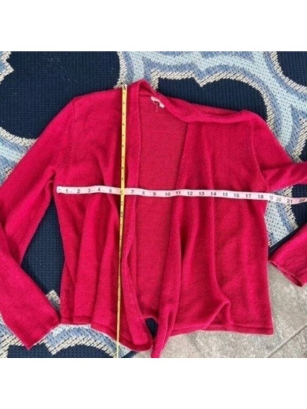 Eileen Fisher Pink Open Front 100% Linen Cardigan Size Medium Petite - Picture 4 of 11